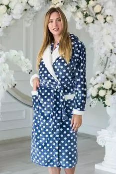 Халат из велсофта Сарбона (горох на синем) рр