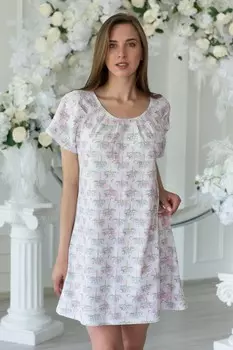 Платье трикотажное Эмбер (бело-розовое)