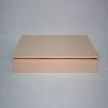 Простынь на резинке трикотажная 120x200 (персиковая) зк