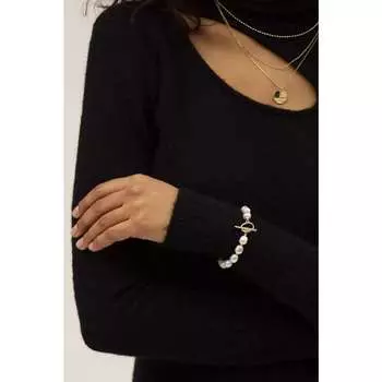 Браслет жемчужный на застежке тогл (белый) (Белый)