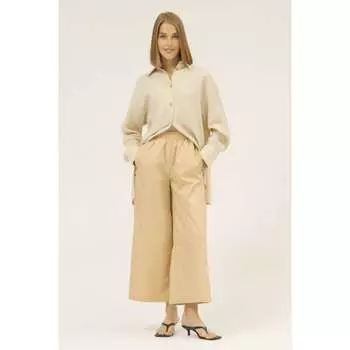 INSPIRE Брюки-кюлоты из хлопка (бежевый) (S, Бежевый)