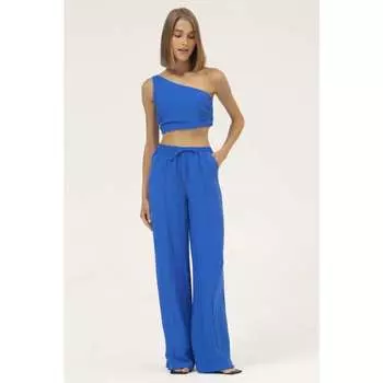 INSPIRE Брюки на кулиске широкого кроя (синий) (XS, Синий)