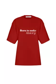 INSPIRE Футболка оверсайз с принтом "Born to make history" (красный)