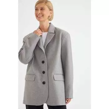 INSPIRE Пальто укороченное прямого кроя (серый) (S, Серый)