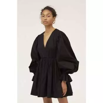 INSPIRE Платье из хлопка с рукавами-буфами (черный) (S, Черный)