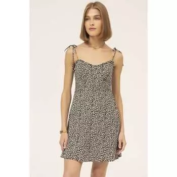 INSPIRE Платье в бельевом стиле в принт (черный) (XS, Черный)