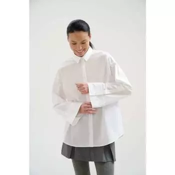 INSPIRE Рубашка базовая со свободным рукавом (белый) (XS, Белый)