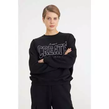INSPIRE Свитшот с принтом "Create" (черный) (S, Черный)