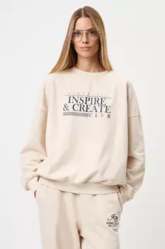 INSPIRE Свитшот утепленный из плотного хлопка Inspire Club (молочный) (M, Молочный)