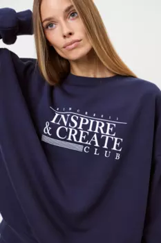 INSPIRE Свитшот утепленный с начесом Inspire Club (темно-синий) (M, Темно-синий)