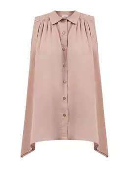 Асимметричная блуза без рукавов из тонкого хлопка