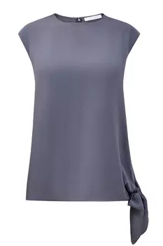 Асимметричный топ из шелкового крепа с лентами сбоку
