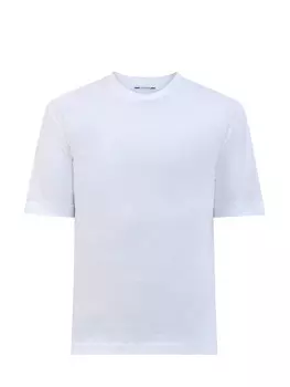 Базовая футболка из хлопкового джерси с вышивкой в тон