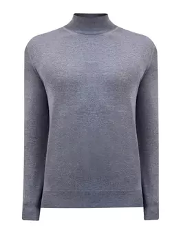 Базовая водолазка в стиле casual из тонкой шерсти