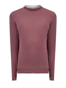 Базовый джемпер из хлопковой пряжи с контрастным кантом