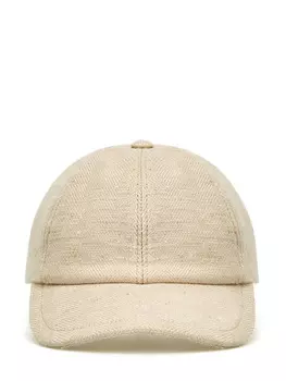 Бейсболка из плетеного льна и хлопка с мерцающей нитью ламе