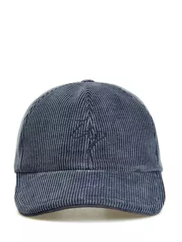 Бейсболка из вельвета с замшевым ремешком и вышивкой в тон