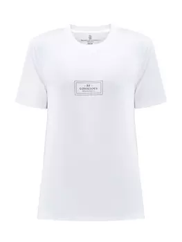 Белая футболка из джерси с минималистичным принтом