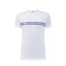 Белая футболка из хлопка джерси с глянцевой аппликацией