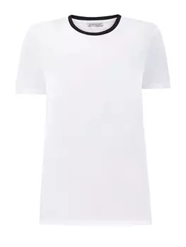 Белая футболка из хлопкового джерси с контрастной отделкой