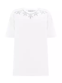 Белая футболка из мягкого джерси с ажурным декором