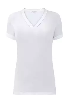 Белая футболка из мягкого хлопка с вышивкой Мониль