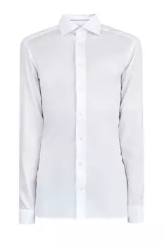 Белая рубашка из фактурного твила классического кроя Contemporary