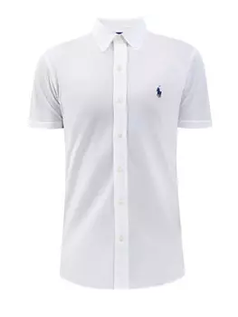 Белая рубашка с короткими рукавами из дышащего хлопка