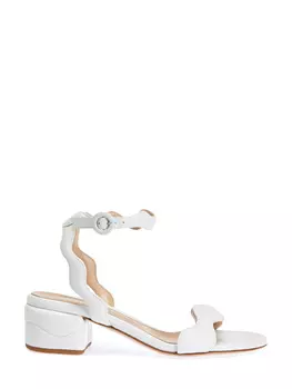Белые босоножки из кожи наппа с фигурным декором