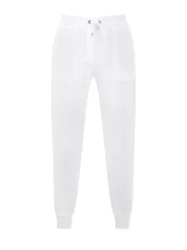 Белые брюки-джоггеры из мягкой хлопковой пряжи