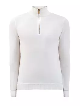Белый джемпер на молнии из мягкой шерсти и кашемира