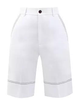 Бермуды из тонкого габардина с контрастной прострочкой