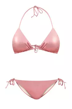 Бикини из эластичной микрофибры с напылением металлик и фирменным логотипом