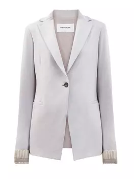 Блейзер из шерстяного джерси с ювелирными вставками