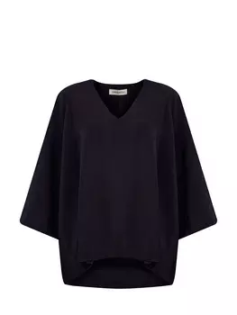 Блуза из гладкого струящегося модала с V-образным вырезом