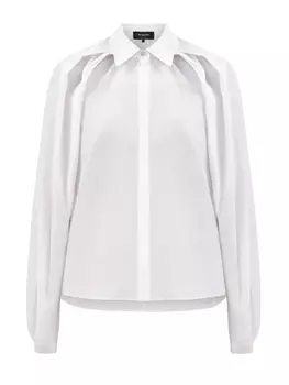 Блуза из хлопкового поплина с архитектурными рукавами
