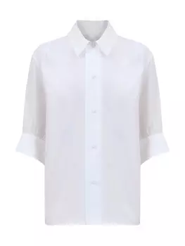 Блуза из органического хлопкового поплина с объемными рукавами