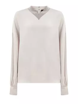 Блуза из струящегося шелка и ацетата с ювелирными цепочками