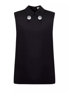 Блуза из вискозного атласа с отложным воротом и литыми деталями