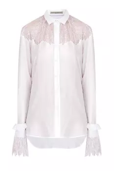 Блуза с инкрустацией кружевом и рукавами в винтажном стиле