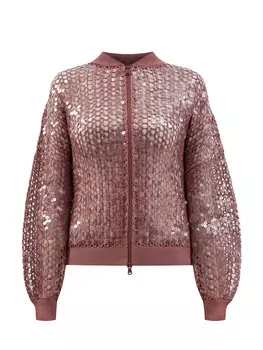 Бомбер Dazzling Embroidery из джута и хлопка с пайетками