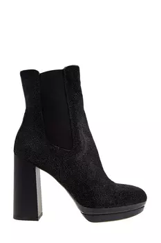 Ботильоны с мерцающей отделкой и трикотажными вставками