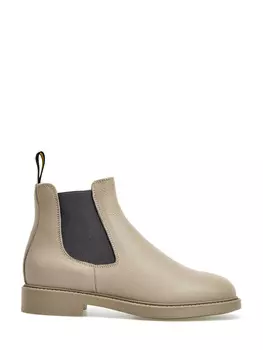 Ботинки-челси из крупнозернистой кожи с меховой отделкой