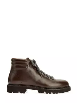 Ботинки из полированной телячьей кожи с тисненым логотипом