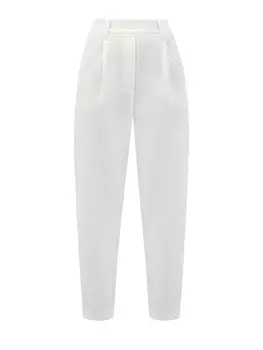 Брюки Baggy из гладкого эластичного хлопка с защипами
