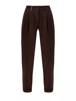 Брюки Baggy из хлопкового габардина с объемными складками