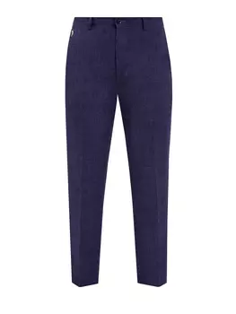 Брюки-чинос из легкого льна с контрастной отделкой карманов