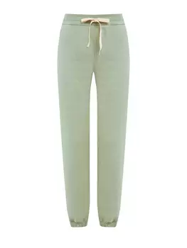 Брюки-джоггеры из хлопкового футера с поясом на кулиске