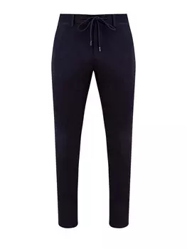 Брюки из фактурной шерсти и тенселя с поясом на кулиске