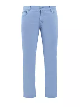 Брюки из гладкого хлопка с вышитым патчем на поясе